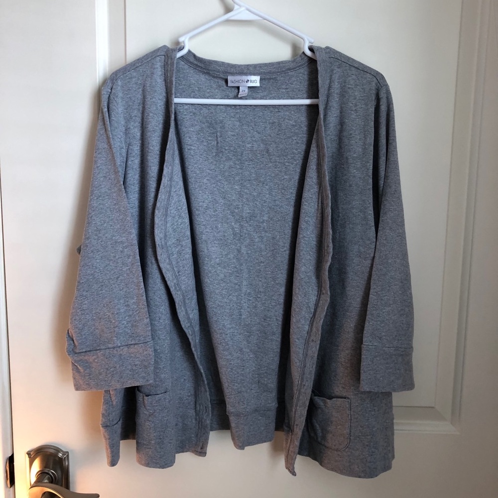 3/4 lengthsleeve Gray fashionbug buttonup cardigan